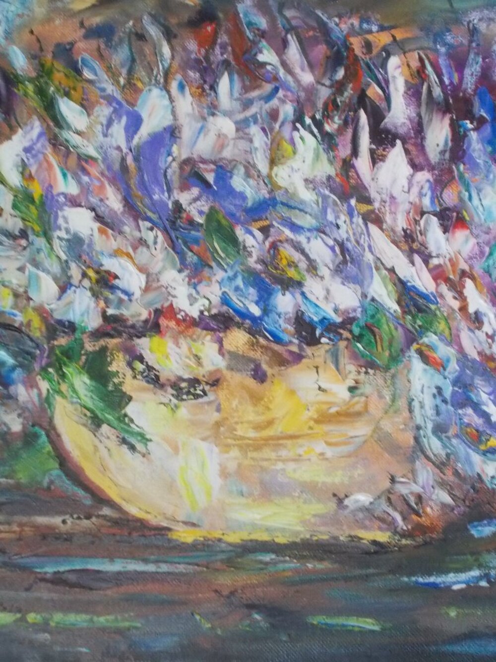 Original collectable "Vibrant Floral" impressionistic oil painting by Davila